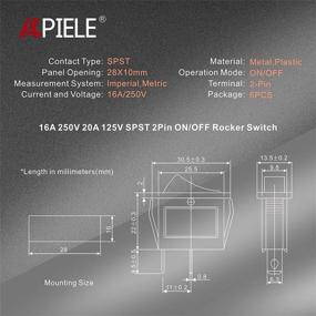 img 3 attached to 🔘 APIELE Rocker Toggle Switch KCD3-101 (6Pcs, Black) - AC 125V/20A, 250V/16A, ON-Off SPST 2 Pins