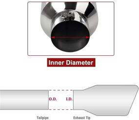 img 2 attached to 💨 Universal Stainless Steel Bolt-On Diesel Exhaust Tip Tailpipe 5-Inch Inlet 7-Inch Outlet 18-Inch Long for Trucks and Cars by Upower