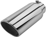 💨 universal stainless steel bolt-on diesel exhaust tip tailpipe 5-inch inlet 7-inch outlet 18-inch long for trucks and cars by upower logo