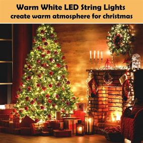 img 2 attached to 🎄 XUNXMAS 300 LED String Lights: Waterproof, Connectable, 106ft Warm White Christmas Tree Lights with 8 Lighting Modes for Indoor/Outdoor Use