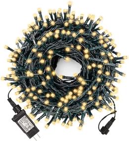 img 4 attached to 🎄 XUNXMAS 300 LED String Lights: Waterproof, Connectable, 106ft Warm White Christmas Tree Lights with 8 Lighting Modes for Indoor/Outdoor Use