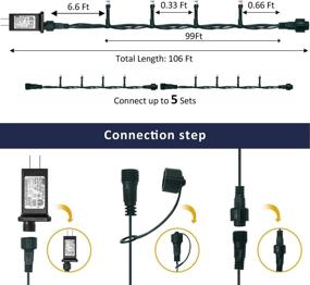 img 1 attached to 🎄 XUNXMAS 300 LED String Lights: Waterproof, Connectable, 106ft Warm White Christmas Tree Lights with 8 Lighting Modes for Indoor/Outdoor Use