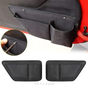 img 4 attached to Durable Oxford Door Pockets for Jeep Wrangler JK/JKU & JL/JLU – 2 PCS, Interior Organizer Accessories