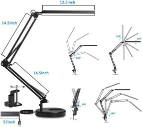 img 1 attached to SKYLEO LED Desk Lamp: Eye-Caring Light with Swing Arm, 3 Color Modes, and 10 Brightness Levels - Ideal for Home Office!