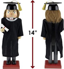 img 3 attached to 🎓 Clever Creations Boy Graduate Nutcracker: Festive Christmas Decor for Shelves and Tables, 14 Inch Traditional Wooden Ornament