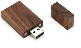 img 4 attached to 5 Pack Rectangular Walnut Wood USB Flash Drives 2.0/3.0 - 32GB Memory Sticks with Wooden Exterior
