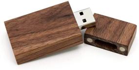 img 2 attached to 5 Pack Rectangular Walnut Wood USB Flash Drives 2.0/3.0 - 32GB Memory Sticks with Wooden Exterior