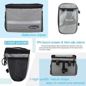 img 2 attached to 🚲 Rolscaler Bike Handlebar Bag - Insulated Front Bicycle Basket with Cold/Warm Protection, Touch Screen Phone Holder & Reflective Stripe - Ideal Bike Pouch for Outdoor Cycling