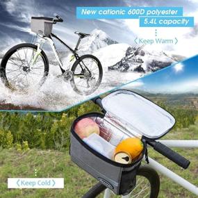 img 1 attached to 🚲 Rolscaler Bike Handlebar Bag - Insulated Front Bicycle Basket with Cold/Warm Protection, Touch Screen Phone Holder & Reflective Stripe - Ideal Bike Pouch for Outdoor Cycling