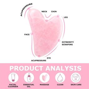 img 1 attached to 🌹 Gua Sha Facial Tools: Rose Quartz Jade Stone Scraping Massage Tool for Youthful Skin - Promoting Blood Flow, Preventing Wrinkles, and Detoxifying