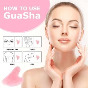 img 3 attached to 🌹 Gua Sha Facial Tools: Rose Quartz Jade Stone Scraping Massage Tool for Youthful Skin - Promoting Blood Flow, Preventing Wrinkles, and Detoxifying