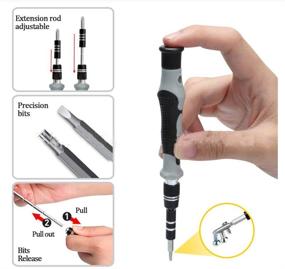 img 1 attached to 🔧 Набор инструментов для ремонта техники - электроники, смартфонов, компьютеров и планшетов: набор прецизионных отверток с чехлом для очков и часов.