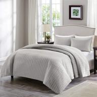 🛏️ comfort spaces kienna quilt set - premium double sided stitching design | lightweight all-season bedspread | twin/twin xl size (66"x90") in gray logo