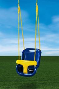 img 3 attached to 🦍 Gorilla Playsets 04-0032-B High Back Plastic Infant Swing: Vibrant Blue with Yellow T-bar & Rope; Safe and Fun!