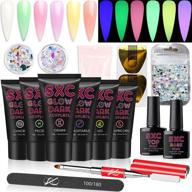 ⭐ sxc cosmetics poly gel nail kit zodiac series 2 - glow in the dark all-in-one gel nail extensions starter kit g-12 logo