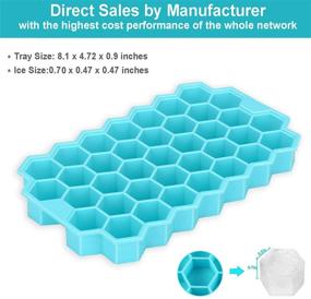 img 1 attached to Flexible Silicone Ice Cube Tray with Lid - Easy Release, BPA Free, Stackable - Ideal for Whiskey, Chocolate, Food, Cocktails - Safe & Efficient (Blue)