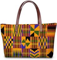 👜 trendy sannovo african tribal ethnic print women tote shoulder bags: stylish and casual handbag logo