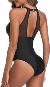 img 2 attached to Holipick Swimsuit Patchwork Swimwear Backless Women's Clothing and Swimsuits & Cover Ups