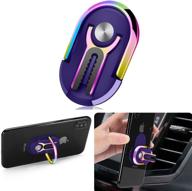 revolutionary phone ring holder finger kickstand: universal 3 in 1 car mount stand in vibrant blue multicolor! logo