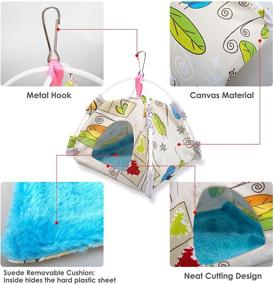 img 3 attached to 🐦 GAGILAND Canvas Plush Winter Bird Nest Hammock: Snuggle Hut, Hanging Tent & Parrot Hideaway Cave Habitat