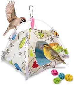 img 4 attached to 🐦 GAGILAND Canvas Plush Winter Bird Nest Hammock: Snuggle Hut, Hanging Tent & Parrot Hideaway Cave Habitat