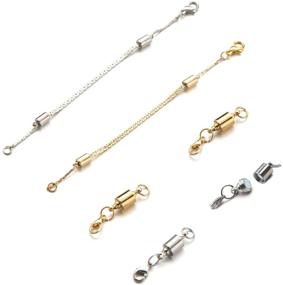 img 4 attached to 💎 Enhance Your Jewelry Collection with Zpsolution Adjustable Necklace Chain Extenders and Locking Magnetic Jewelry Clasp