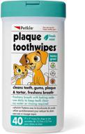 🐾 petkin plaque toothwipes: natural dental pet wipes for dogs, cats, puppies & kittens - fresh mint, 40 wipes logo