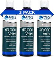 💧 40,000 volts trace minerals liquid electrolyte concentrate - 8oz 3 pack: relief of dehydration, leg & muscle cramps, energy support with magnesium, potassium, sulfate, boron & other trace minerals logo