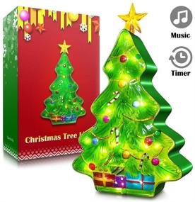 img 3 attached to 🎄 DenicMic Tabletop Christmas Tree: Fun Musical Miniature Xmas Tree with Battery Operated LED Lamp - Perfect Christmas Decorations and Festive Xmas Gifts