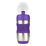 kid basix safe sporter 12oz: durable stainless steel water bottle for kids, purple logo