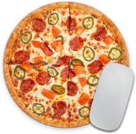 🍕 я люблю пиццу круглый коврик для мыши - забавный подарок коллеге учителю - дизайн с сырым пепперони - реалистичный коврик для мыши с едой логотип
