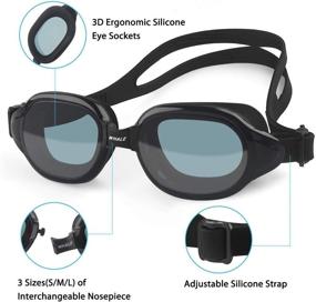 img 3 attached to 🏊 Firesara Swim Goggles for Women and Men - No Leaking Large Frame, Wide View Pool