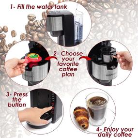 img 3 attached to ☕ Mixpresso Single Serve 2-in-1 Coffee Brewer: K-Cup Pods & Ground Coffee Compatible | Compact Coffee Maker with 30 oz Detachable Reservoir | 5 Brew Size Options & Adjustable Drip Tray (Black)