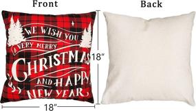 img 2 attached to Rophomor Christmas Pillow Covers 18x18 Inch Set of 4: Festive Red Buffalo Plaid Decorations for Outdoor & Indoor Holiday Décor - Rustic Farmhouse Cushion Covers for Living Room Sofa, Porch, Couch