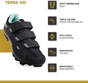 img 3 attached to 🚲 Tommaso Terra 100 Women's Mountain Biking, Indoor Cycling, Road Cycling Shoe: Velcro, Laces, Knit, SPD Compatibility