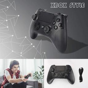 img 2 attached to 🎮 OUBANG Wireless Controller - Compatible with P-4 Console | Charging Cable Included | Game Joystick Gift for Christmas, Birthday - Black Remote Control