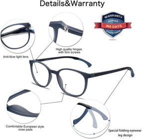 img 1 attached to 👓 VANLINKER VL9112 Blue Light Blocking Glasses - Round Anti-Glare Computer Eyewear for Men and Women (Non-Prescription)