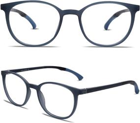 img 4 attached to 👓 VANLINKER VL9112 Blue Light Blocking Glasses - Round Anti-Glare Computer Eyewear for Men and Women (Non-Prescription)