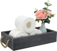 🚽 enhance bathroom organization with unistyle toilet tray: wood tissue holder & decorative storage box for toilet paper, countertop, and tank - black logo