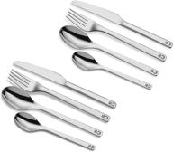 enloy kid silverware set: stainless steel flatware for baby, 🍽️ toddler & child with cute patterns, dishwasher safe - service for 2 logo