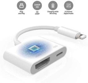 img 3 attached to 📱 Сертифицированный Apple MFi конвертер Lightning в HDMI с портом зарядки для iPhone 12/12 Pro/11/XS/XR/X 8 7/iPad, iPod - 1080P Цифровое аудио и 4K видео синхронизируются на HD TV/проекторе/мониторе.