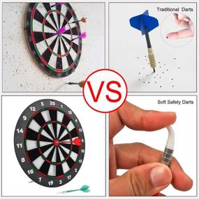 img 2 attached to Ylovetoys Soft Tip Dart Board Set with Rubber Surface, 16.4 inch Safety Kids Dartboard and 9 Soft Tip Darts - Ideal Office and Family Leisure Sport Game, Perfect Boys Toys Gifts