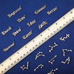 img 3 attached to Complete 96 Piece Zodiac Charm Set with 24 Zodiac Letter Word Pendant, 24 Rhinestone Constellation Charm, 48 Zodiac Necklace Display Card, 16.4 Feet Jewelry Chain, 20 Lobster Clasps, and 200 Jump Rings