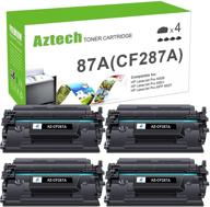 🖨️ hp 87a cf287a 87x cf287x toner cartridge replacement - aztech compatible for hp laserjet enterprise m506 m506dn m506n m506x, hp laserjet pro m501 m501dn m527 m527dn printer black (4-pack) logo