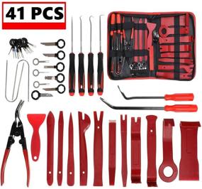 img 4 attached to JOJOY LUX 41 Pack Auto Trim Removal Tool Set: Car Audio Dash, Door Panel, Window Molding, and Fastener Remover Pry Kit with Zipper Bag