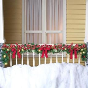 img 1 attached to Festive Artiflr 6FT Red Berry Garland: Perfect Winter Holiday Decor for Indoor and Outdoor Spaces