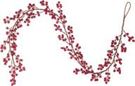 festive artiflr 6ft red berry garland: perfect winter holiday decor for indoor and outdoor spaces logo