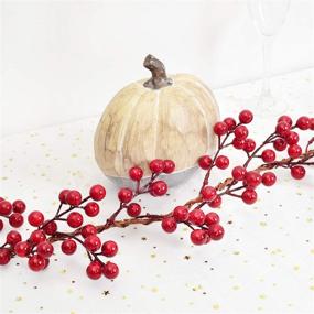 img 3 attached to Festive Artiflr 6FT Red Berry Garland: Perfect Winter Holiday Decor for Indoor and Outdoor Spaces