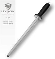 🔪 levinchy honing steel 10 inch knife sharpener rod: the ultimate professional knife sharpening tool logo