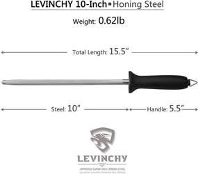 img 2 attached to 🔪 LEVINCHY Honing Steel 10 Inch Knife Sharpener Rod: The Ultimate Professional Knife Sharpening Tool